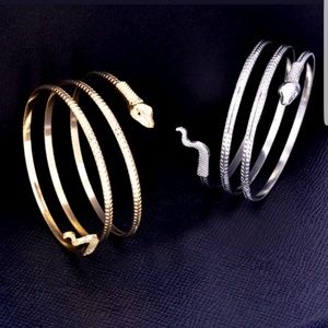 3/$25 Gold or Silver snake arm band cuff bracelet